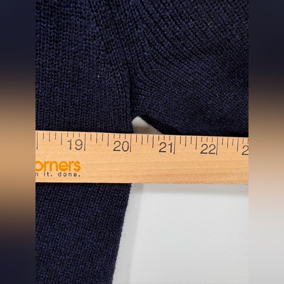 NWT Halogen V-Neck Knitted Sweater Navy Cotton Wool Dress - Picture 6 of 7